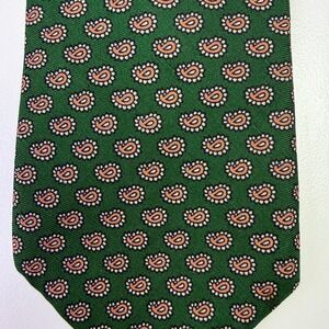 Bert Pulitzer Green Paisley Silk Tie Short Length 53" x 3"‎ Vintage